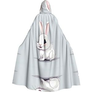 ZISHAK Leuke witte konijn unisex vampiercape voor Halloween-liefhebbers - ongeëvenaarde feestkleding voor mannen en vrouwen