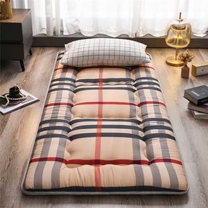FYDZ Futonmatras in Japanse stijl, met katoen gevuld, eenpersoons/tweepersoonsmaat, oprolbaar en opvouwbaar, draagbaar vloerbed voor gasten, banken, tatami-matten (bont - 6,180 x 200 cm)