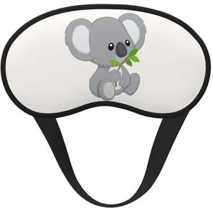 YFSGDLBN Koala eet blad bedrukt verduisterend slaapmasker zacht oogmasker slaaphulp oogmasker
