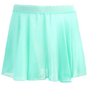 Vrouwen Chiffon Ballet Wrap korte rok， Ballet tailleband leotard chiffon rok ballet chiffon wikkelrok(Light Green,S for 90 to 135cm)