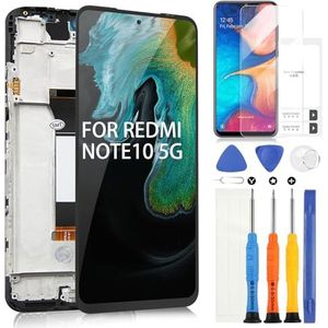ARSSLY voor Xiaomi Redmi Note 10 5G LCD-display, touch digitizer, reserveonderdelen, reparatie met reparatieset (met frame, niet voor 4G en Note 10T 5G)