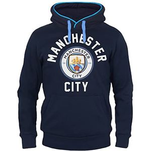 Capuchontrui van fleece, officiële fantrui van Manchester City F. C. als cadeau voor voetbalfans, donkerblauw, M