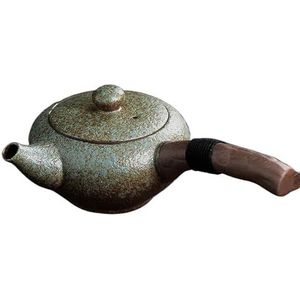 Keramische Huishoudelijke Chinese Kung Fu Thee Set Thee Maken Pot Enkele Pot Theeceremonie Aangepaste Grof Aardewerk Zijgreep Pot 240ml Reistheeset Theepotten & Koffieserviezen(A)