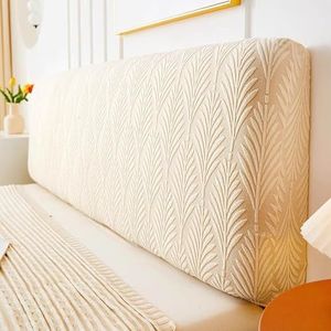 Hoes Voor Hoofdbord Van Het Bed,Stretch Bed Headboard Cover,Hoofdbordbekleding Voor Tweepersoonsbed,Vier Aeizoenen Fluweel,Rekbaar,Wasbaar,Voor Kamerdecoratie(200cm,Beige)