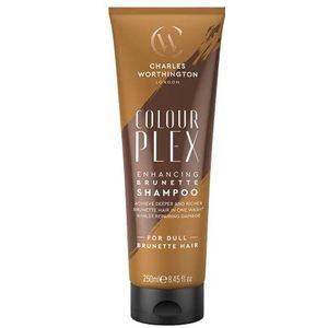 Charles Worthington ColourPlex Enhancing Brunette Shampoo, Toon en revitaliseert kleur, toner voor bruin haar, salonshampoo voor brunettes, 250 ml