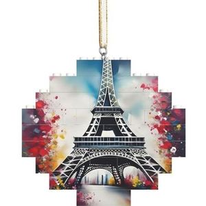 Eiffeltoren Parijs Schilderij Fascinerende Diamant Bouwstenen Puzzel-Engaging,Stressverlichtende leuke puzzelervaring