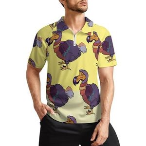 Paarse Dodo Bird Heren Golf Polo Shirts Klassieke Fit Korte Mouw T-Shirt Gedrukt Casual Sportkleding Top 2XL