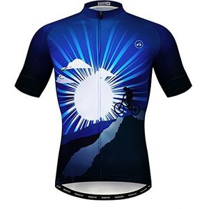 Fietsshirt voor heren, wielerkleding, fietsshirt, top, mountainbike, jersey shirt, korte mouwen, ademend teamsport, 299., XL