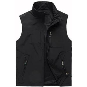 Pegsmio Outdoor Vest Voor Mannen Ademend Grote Pocket Fotografie Vissen Vest, Zwart, XL