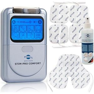 axion TENS-apparaat STIM-Pro Comfort | Aanbieding met contactspray & speciale nek-elektrode | 4 x elektrodenpads 5 x 5 cm | pijntherapie op nek, rug en gewrichten | gecertificeerd medisch hulpmiddel
