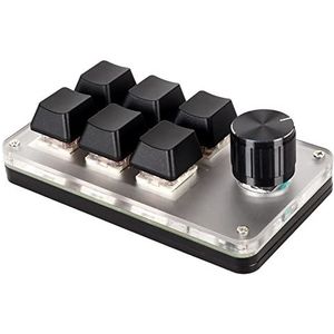 OSU-gamingtoetsenbord, Eenhandig Macro-mechanisch Toetsenbord met Rode Schakelaar, Programmeerbaar Minitoetsenbord voor Kantoor, Gaming, Industriële Besturing, Laboratorium (6 toetsen met 1 knop)