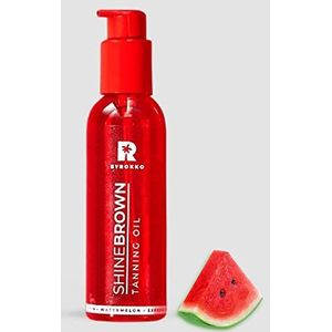 BYROKKO Original Shine Brown Watermeloen Tanning Oil 145 ml Hydraterende Dark Tan Accelerator met 100% natuurlijke wortelolie watermeloenolie walnootolie hazelnootolie amandelolie & vitamine E