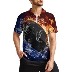 Homewish Ice And Fire heren golfpoloshirts klassieke pasvorm T-shirt met korte mouwen bedrukt casual sportkleding top 2XL