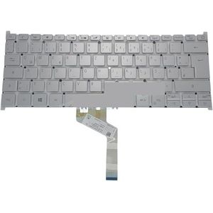 Duits Italiaans Frans voor AZERTY Verlicht toetsenbord voor Acer voor Swift 3 N19C4 N19H4 SF314-41 Swift5 N17W3 SF514-51 SF514-52 51T SF514-52T(Silver German light)