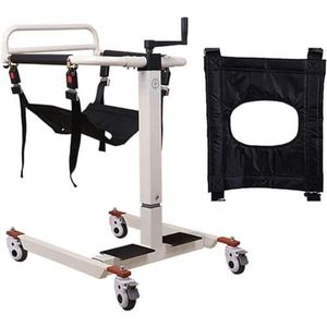 Patien Lift voor Thuis, Multifunctionele Patiënt Transfer Lifter w/Gewatteerde Seat Ouderen Gehandicapten Full Body Stalen Transport Rolstoel voor Verpleegkundige Verlamde Ouderen, 350 lbs