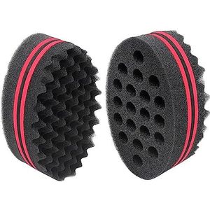 AIR TREE Grote gaten magische kapper spons borstel Twist haar voor golf, dreadlock, spoelen, afro krul als haarverzorging tool 7 & 16 mm gatdiameter geschikt voor krullend haar ()