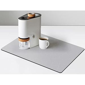 Koffiezetapparaat Mat voor werkbladen, koffiebar accessoires geschikt onder koffiemachine Mat 19 ""x 12"" met rubber ondersteunde koffiepotten - tafelmat onder apparaat, koffieschotel droogmat, grijs voor keukenteller