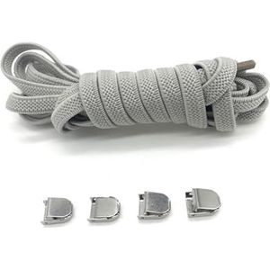 VONCYKI 2 paar veters zonder strik, elastische veters, sneakers, platte schoenveters zonder stropdassen, snelle schoenveter voor schoenen voor volwassenen, past op alle schoenen (GRAY)