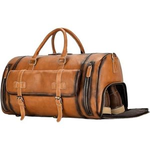 Reisplunjezak Sporttas 20-inch Handgemaakte Lederen Reistas, Handbagage Handbagage Voor Heren Weekendtas
