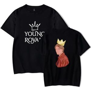 Young Royals Tee Mannen Vrouwen Mode T-Shirt Unisex Jongens Meisjes Cool Korte Mouw Shirts Casual Zomer Kleding, Zwart, S