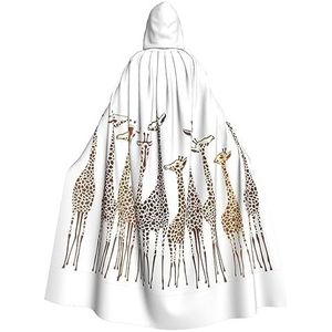 OPSREY Leuke Cartoon Grappige Giraffen Gedrukt Volwassen Hooded Poncho Volledige Lengte Mantel Gewaad Party Decoratie Accessoires