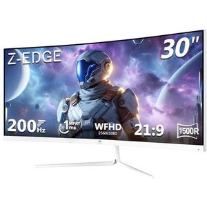 Z-Edge - Gaming Monitor - Witte - 30 inch - 200Hz - 1ms - 2560x1080 - FreeSync - Ultrabreed 21:9