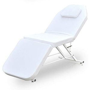 Mobile massage-ligstoel, 3 zones, massagebed, inklapbaar, massagetafel, cosmetica-ligstoel, beauty salon bed voor massage (wit)