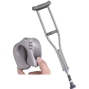 Verstelbare Orthopedische Okselkruk, Medische Krukken voor Volwassenen, Okselkrukken voor Vrouwen en Mannen, met Schokabsorberende Veer, 1 Eenheid (Size : L)