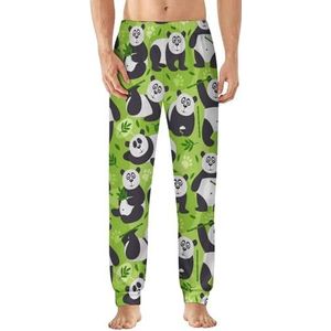 Schattige Panda Bear heren pyjama broek zachte lounge bodems lichtgewicht slaapbroek