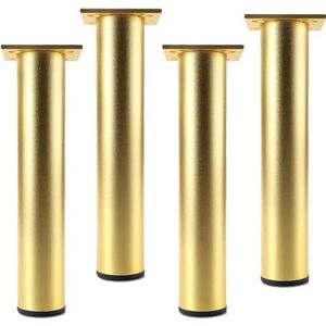 Bedpootschroef, meubelpoten, bankpoten, set van 4 ronde poten, verstelbare bankpoten, kastvoeten van aluminiumlegering, for eettafels, salontafels, nachtkastje, belasting 300 kg (8 cm/3,1 inch, goud)