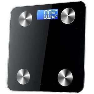 Intelligente Lichaamsvetweegschaal Bluetooth Intelligente Weegschaal Met Vetlichaamsweegschaal Gemakkelijk Te Gebruiken(Black)