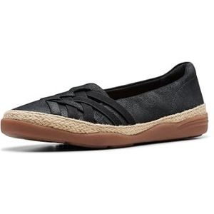 Clarks Elaina Petal Loafer voor dames, zwart suède, 4 UK, Zwart Suede, 37 EU