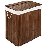 PANA® ECO bamboe wasmand met deksel (72 L) • Wasbox met uitneembare waszak • opvouwbare wasmand • badkamer wasmand • 100% bamboe • kleur: bruin (40x30x60 cm)