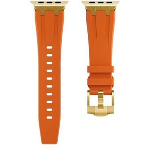 INSTR Siliconen Zachte Band Voor Apple Horloge 9 Ultra 2 49mm Serie 9 8 7 45mm 41mm Sport Rubberen Band Voor iWatch 6 5 4 se 44 42mm Armband(Color:Orange gold,Size:42mm 44mm 45mm 49mm)