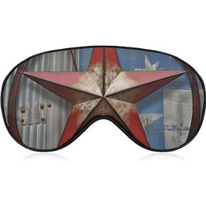 American Wastern Texas Star slaapmasker, lichtblokkerend oogmasker, comfortabel en zacht, oogbedekking met elastiek, geschikt voor mannen en vrouwen, geschikt voor reizen en slapen