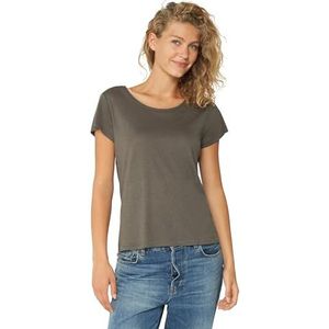 DANISH ENDURANCE T-Shirt van Biologisch Katoen, voor Dames, Crew Hals of V-Hals, Ultrazachte Basic, 1-pack, Ronde Hals - Grijs, S