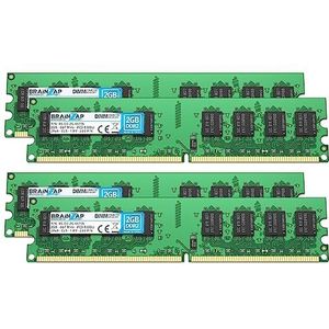 BRAINZAP 8 GB (4 x 2 GB) DDR2 RAM DIMM PC2-5300U 2Rx8 667 MHz 1,8 V CL5 computer PC werkgeheugen