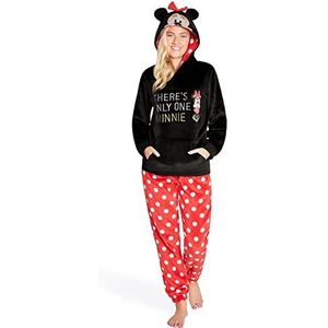 Disney Pyjama voor Vrouwen, Fluffy Dames Pyjama van Fleece, Stitch Minnie Geschenken (M, Rood Minnie)