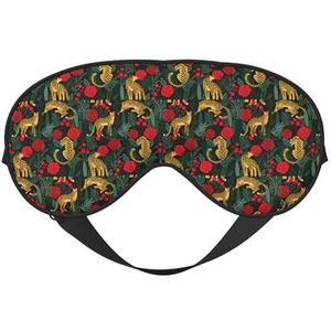 Luipaard en rozen afdrukken all-Occasion Sleep Eye Mask met dubbele zijden verstelbare riem perfect voor diensten en reizen