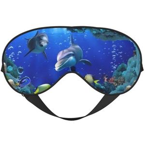 CRJSYCBYB 3D Onderwater Wereld Vis Dolphi Gedrukt Zacht Oogmasker Slapen Oogmasker Reizen Oogmasker