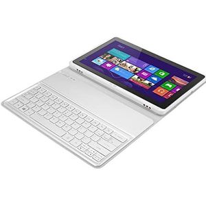 Draadloos toetsenbord met folio hoes compatibel voor Acer Iconia Tab W700, Bluetooth toetsenbord dock met tablet beschermhoes KT-1252 zilver