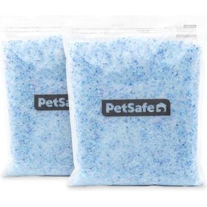 PetSafe Scoopfree Premium Blauwe Niet-Klonterende Kristal Kattenbakvulling, Herbruikbare Kattenbakvulling, Bestrijdt Geurtjes, 99 Procent Stofvrij, 2 zakken - 2 kg per zak