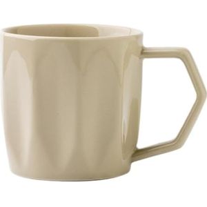 Hittebestendige Mok Retro Licht Luxe Stijl Design Kopje Huishoudelijke Mok Eenvoudige Koffiekop Paar Keramische Mok Licht Luxe Kopje Mok(Beige)