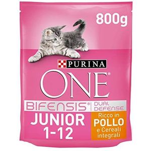 Purina One Bifensis kattenvoer Junior, 8 verpakkingen van 800 g