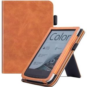 Stand Case voor Pocketbook Touch HD 3/Touch Lux 4 5/Basic 4/Basic Lux 2/633 Kleur eReader Cover met draagriem en automatische slaapstand (Color : Brown, Size : For Pocketbook Touch HD 3)