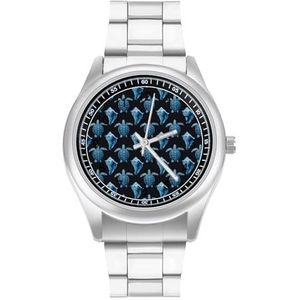 Blauwe Zeeschildpadden Conch Shell Klassieke Heren Horloges voor Vrouwen Casual Mode Zakelijke Jurk Horloge Geschenken