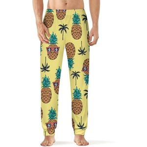 Ananas met zonnebril heren pyjama broek zachte lounge bodems met zak slaapbroek loungewear
