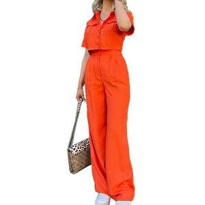 yk8fass Casual pak met korte mouwen ag-8920, Oranje, M
