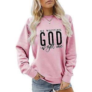 No Worries God Got Me Sweatshirt Funny Christian Shirt Women Crewneck Religious Pullover Tops Faith Jesus Lover Gift
