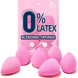 BEAKEY 6 Stuks Make-up Spons Set, Stichting Mengen Schoonheid Spons, Roze Make-up Sponzen